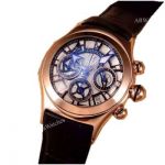 Corum Bubble Watch Replica Rose Gold Skeleton Chronograph Dial